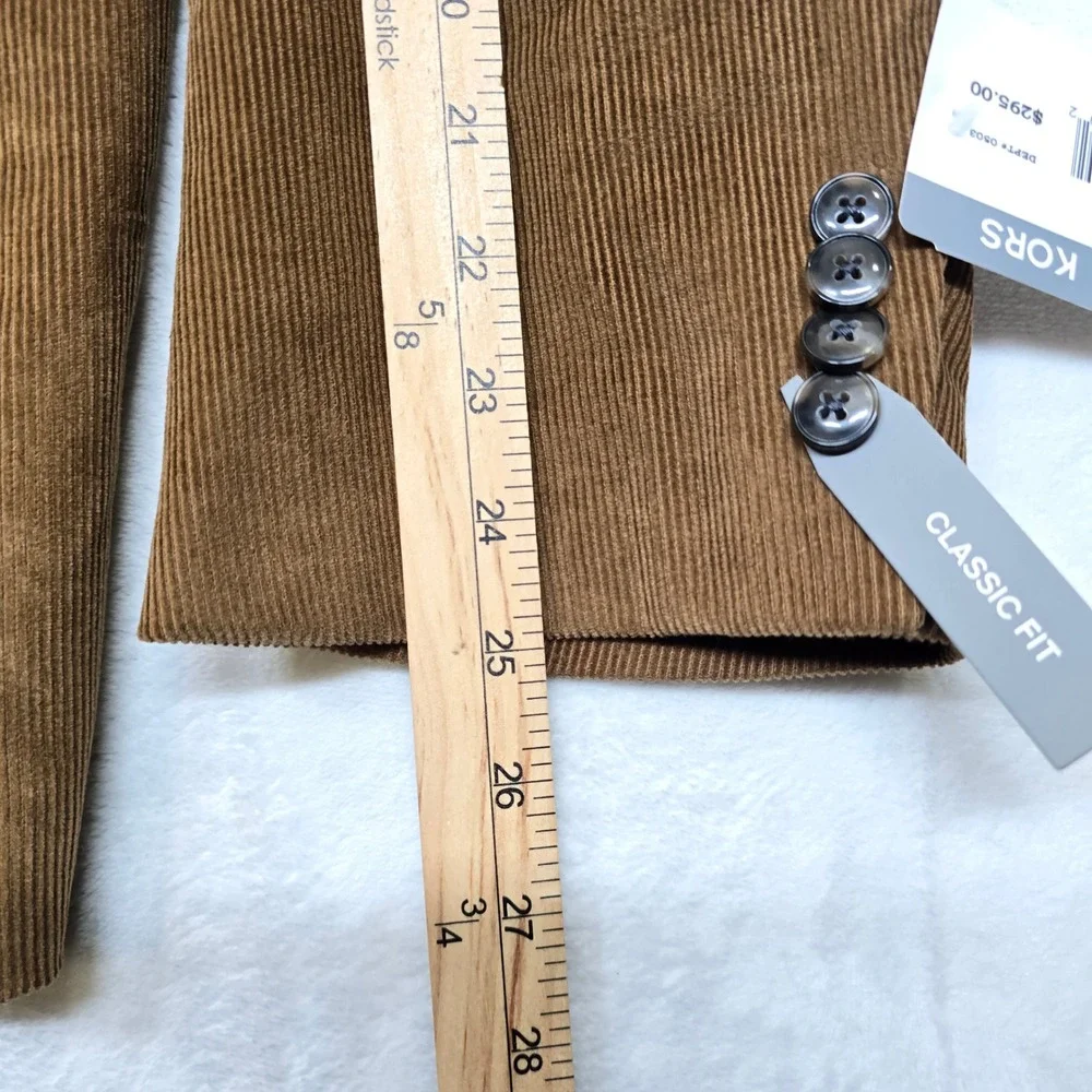 Michael Kors Corduroy Sport Coat‎ Mens 44R 44 Vicuna Brown Classic Fit $295 NEW